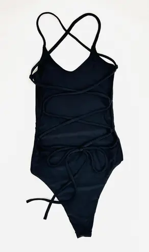 Lulu the Label NWOT  Australia Black Strappy Tie Back One Piece Swimsuit - S