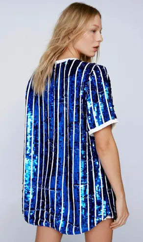 Nasty Gal Sequin Stripe Baseball Dress