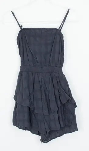 American Eagle Womens Tiered Open Back Romper Size XS Gray Sleeveless Coquette