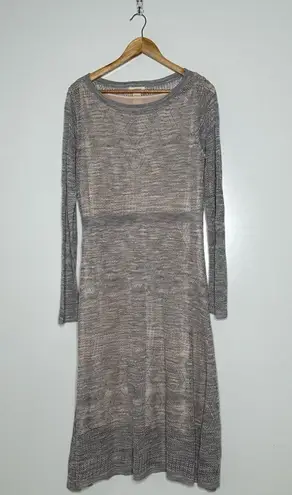 Sundance Silver Grey Long Sleeve Knit Midi Dress Size Large