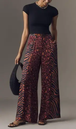 Lowry Farm Pants Farm Rio Mixed Print Wide-Leg Pants, Size L