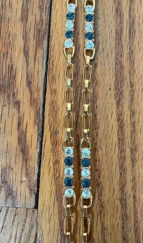 Vintage Camrose Kross Jackie Kennedy Grand Tour Replica Blue Flowers Necklace Gold