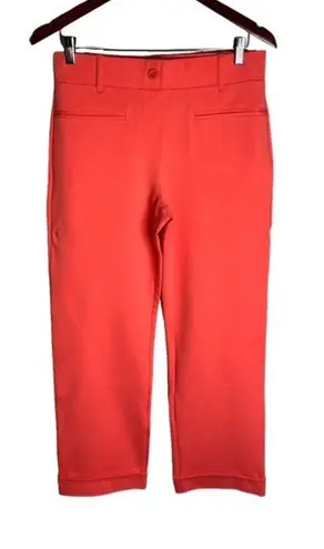 Betabrand Pull On Trouser Coral Pink Medium Crop High Rise Elastic Waist