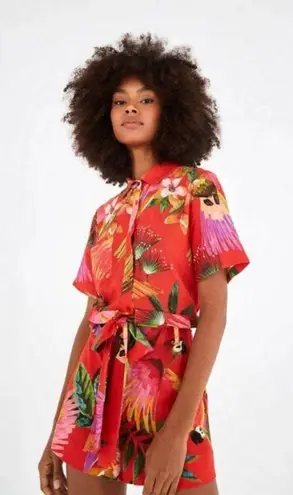 Farm Rio ππ Red Macaw Romper Small