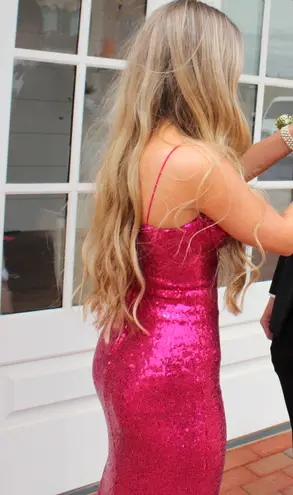 B Darlin Pink Sequin Prom Dress