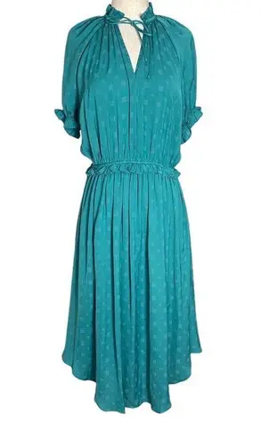 Current Air Anthropologie jacquard satin midi dress