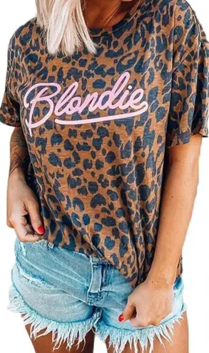 Leopard Boutique Blondie Tee Shirt Brown Size M