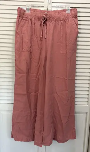 T & S Wide Leg Mauve Relax Fit Pants Sz 2XL Elastic/Waist High Rise Pockets NWT Pink