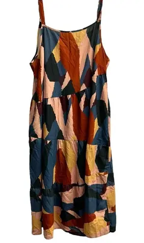 Bloomchic Multicolor Sleeveless Adjustable Straps Midi Dress Size 18/20