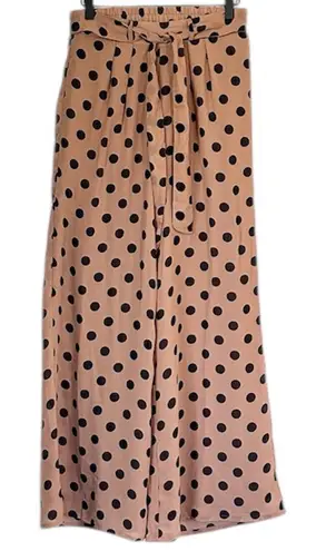 Polka Dot Tan Flowy Wide Leg Pants