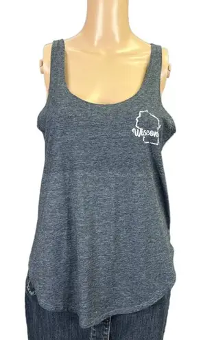 Next Level Womens Wisconsin Tank Top Shirt Sleeveless Scoop Neck Gray Medium