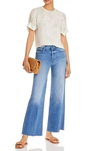 Rebecca Taylor Puff-Sleeve Silk Toile Blouse, Size S New w/Tag Retail $245