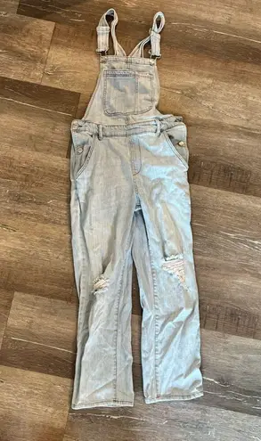 Wild Fable Oversized Distressed Denim Overall Bibs 