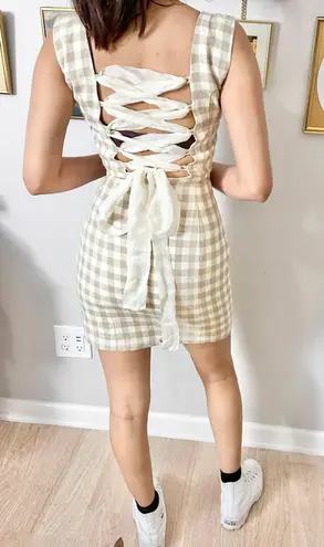 Karen warren gingham mini dress corset back