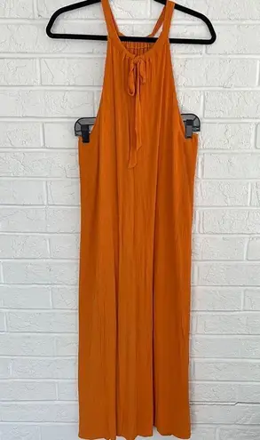 Orange Sleeveless Halter Sundress Size M