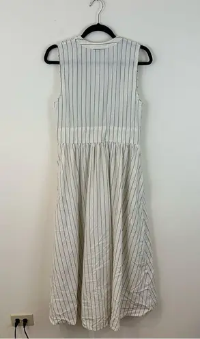 Nobody's Child Starlight Stripe Sleeveless Organic Cotton Maxi Dress In Ivory 8 White