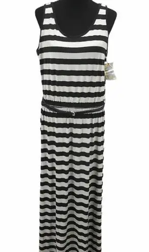 Fever Striped Maxi Dress, Gray, Black, Large