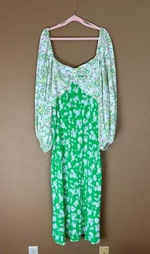 Rixo X Target Collab Puff Sleeve Floral Tulip and Daisy Maxi Dress Size 28W