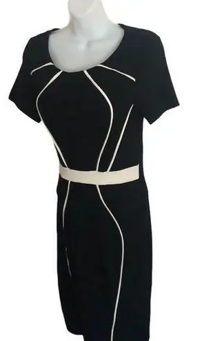 Homeyee Bodycon SS Black White Dress Retro Vintage Vibe Size 4 50’s Style