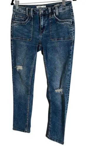 Kenneth Cole  Reaction Women's Distressed Denim Cropped Jeans size 6