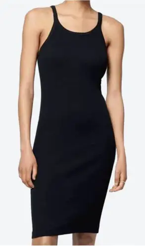 RE/DONE Black Sleeveless Ribbed Tank Knee Length Dress Size S