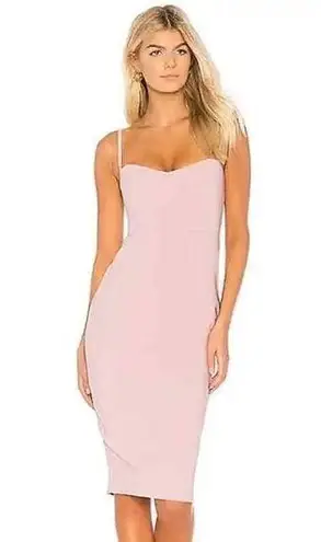 Nookie  Allure Midi Dress Bodycon Sweetheart Corset Spaghetti Strap Pink Small