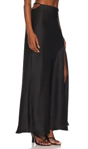 Bec & Bridge Camille Satin Maxi Skirt Black Womens Size 4