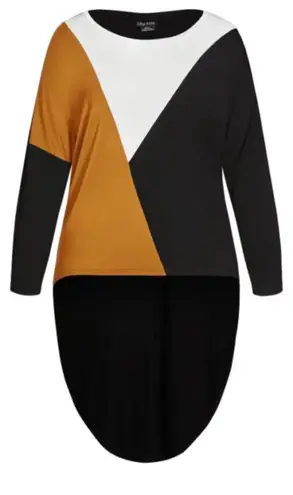 City Chic Celine Top Honey Yellow Black White size XXL (24)