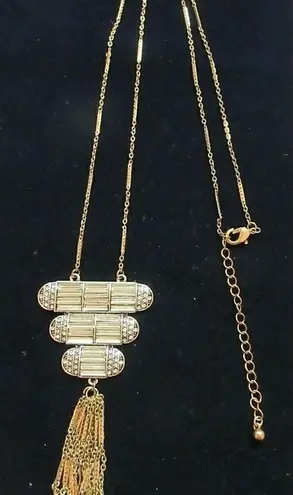 Pendant necklace with rhinestones 16”long chain fairy core