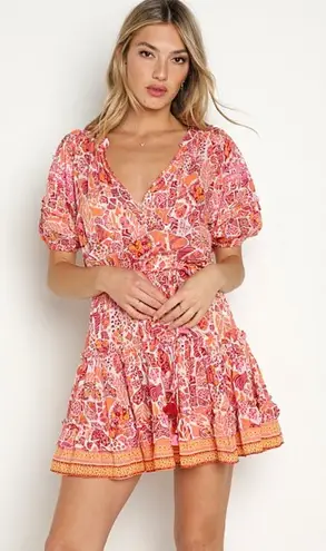 Poupette St. Barth Poupette St. Barth Mini Bona V-Neck in Red Chagal Size Medium