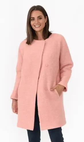 FOIL Senseo One For The Senses Wool Blend Boucle Coat Winter Peach NWT Size 12 Pink