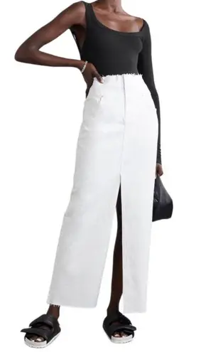 Alix NYC NWT Luna One Sleeve Ribbed Stretch Modal Jersey Thong Bodysuit in Black