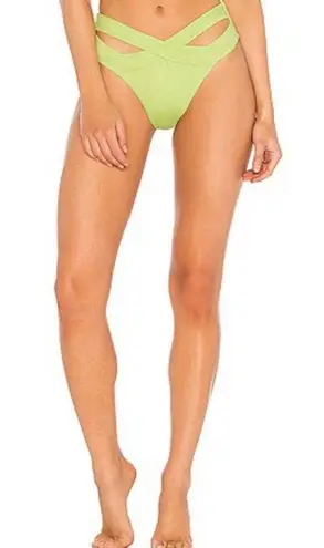 ONIA Isla Crisscross Bikini Bottom High Waisted Cutout Sharp Sea Green Size S