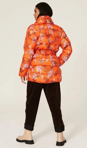 Rachel Antonoff Toni Belted Puffer Coat in Orange Cocktail size Large