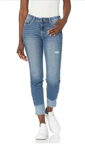 Jordache Legacy Womens Emily Mid Rise Mismatched Hem 5 Pocket Ankle Skinny Jean