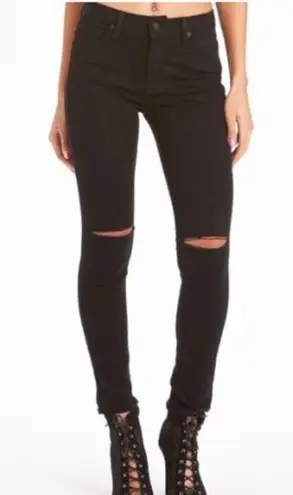 Just Black JB Slit Knee Skinny Jeans Sz 24, Stretch, Ankle, Faded Black, Pockets