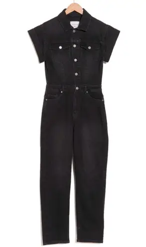 Habitual Denim Short Sleeve Jumpsuit Overalls Black/Gray Size 4 NEW