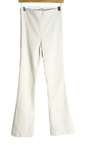 Donna Karan Ivory Wool Blend Flare Leg Flat Front High Rise Pants Size 6