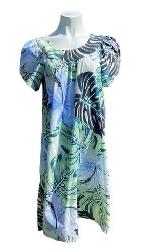 Vintage Y Not Hawaii Women’s Hibiscus Monstera Floral Mu’umu’us Dress Size XL