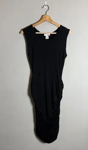 LNA Revolve Ruched Bodycon Midi Dress Women's Small Black Sleeveless Minimalist