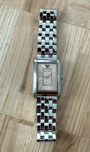 Emporio Armani Solid Stainless Curvex Watch Tinted Crystal New in Original Box