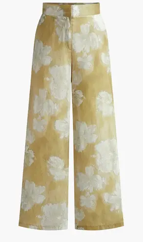 COMMENSE Romance Floral Printed Straight Pants White Size L