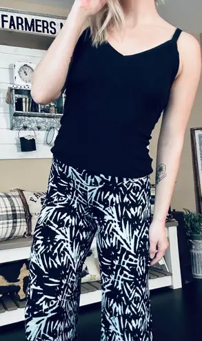 About A Girl abstract printed flare wide leg festival pants