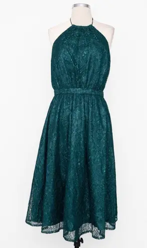 Dress the Population . New! Green Lace Halter Midi Dress.