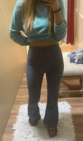 Navy And White Striped Pants With Band Multiple Size M