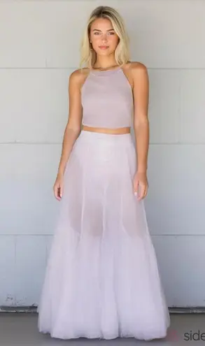 Karen Kane White Tiered Maxi Skirt Women Medium Festival Cottagecore Whimsy Boho