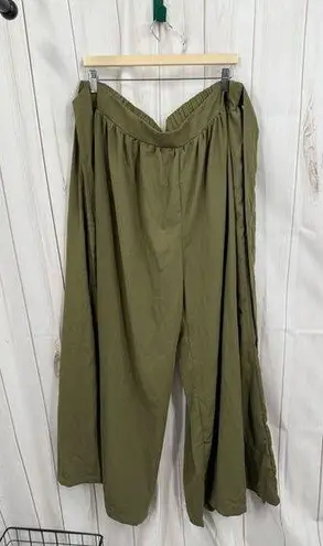 Cider Women’s 3XL Olive Green Tie Belt Wide Leg Pull on Pants New