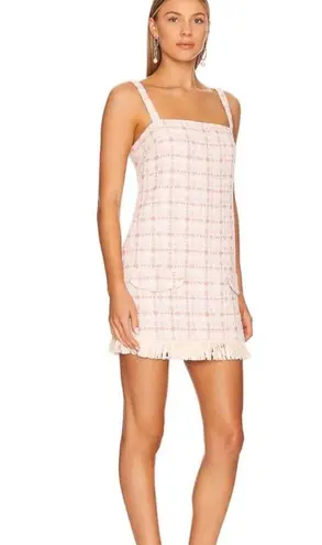 Alexis tweed fringe hem mini dress NEW
