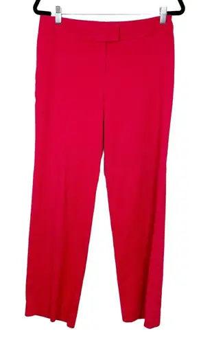 Escada Woman's Sz 38/ US 8 Red Straight Leg Mid Rise Textured Career Pants