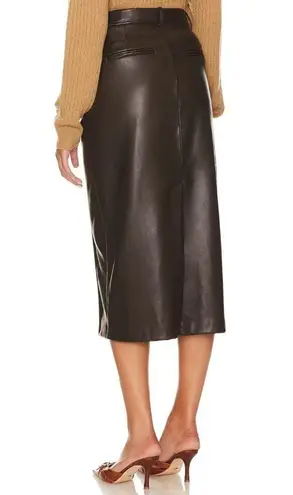 Enza Costa Soft Faux Leather Trouser Skirt in Espresso 2 Medium Womens Vegan Brown